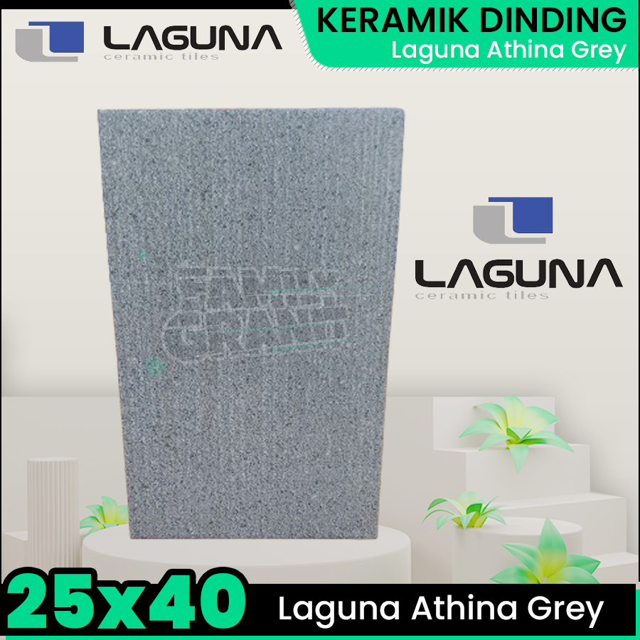 Keramik Dinding 25x40 Laguna Athina Grey Motif Batu Tekstur Kasar KW1
