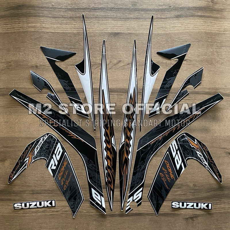 striping suzuki satria fu f 150 2012 2013 barong se putih sticker stiker stripping list body Satria 
