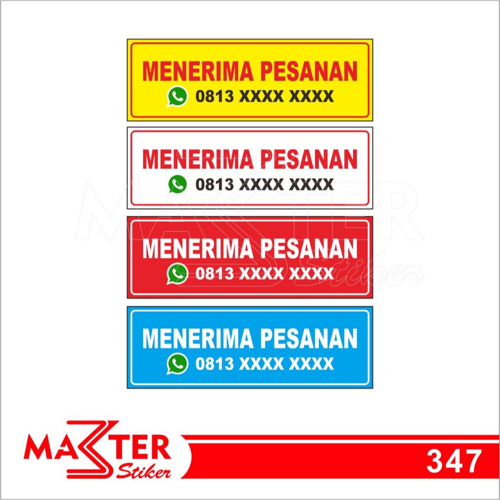 

347 - Stiker Menerima Pesanan, Sticker Vinyl, Premium, Tahan Air, Termurah, dan Bisa Custom