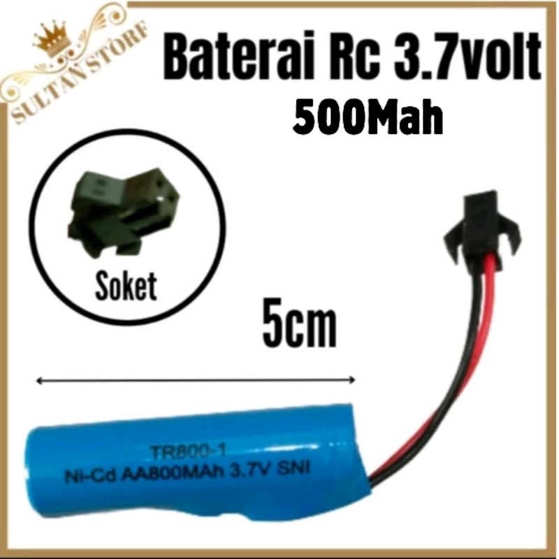 baterai cas Rc 3.7v 500mah tipe 14500 Batre cas mobil remot kontrol 3.7v