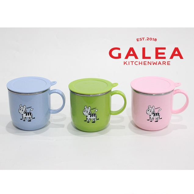 Gelas Anak Karakter / Gelas Anak Lucu Stainless / Gelas Kecil Tahan Panas Dingin / Mug Anak / Double