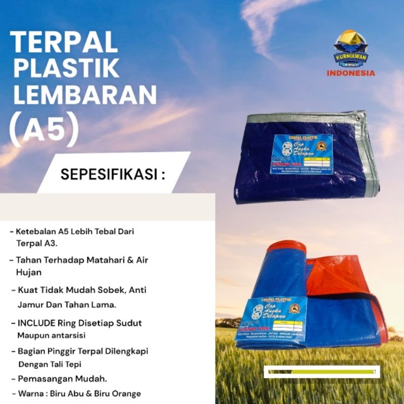 Terpal 4x6 A5 Terpal Anti Air Terpal Murah Berkualitas Impor Awet dan Tahan air hujan dan Sinar Mata