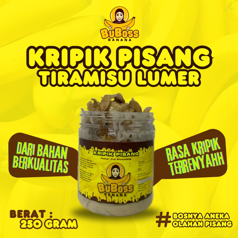 

Kripik Pisang Tiramisu Lumer 250 Gram BuBoss Banana