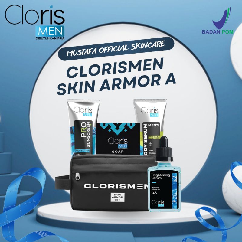 Clorismen Skin Armor A - Paket Clorismen Skincare Pria Terlengkap free tas clorismen