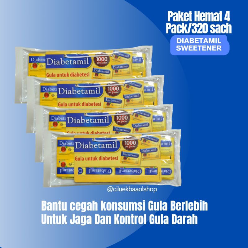 

4 Pack Diabetamil Sweetener Gula Diabetesi Paket Hemat
