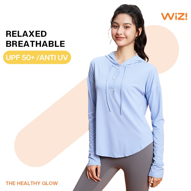 WiZi Baju Jogging Wanita Hoodie Lari Wanita Baju Gym Wanita Hijab Ukuran Besar Atasan Olahraga(MT10)