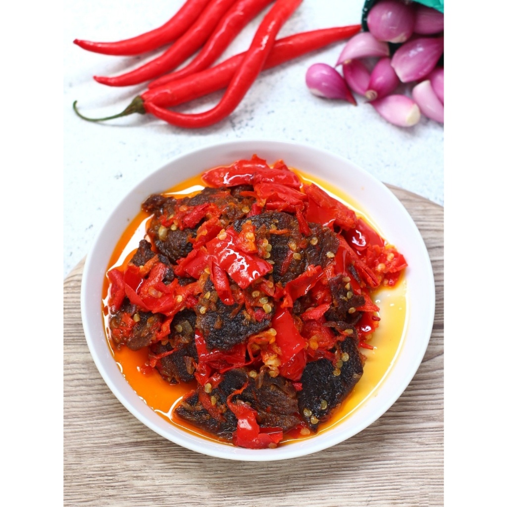 

( 500 gr ) Dendeng Balado Khas Padang/Dendeng Uni Luti