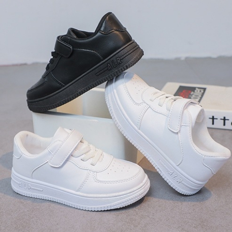 Limited Hnk Sepatu Sekolah Anak Full Hitam Full Putih Polos Sneaker Anak Cewek Cowok Kekinian