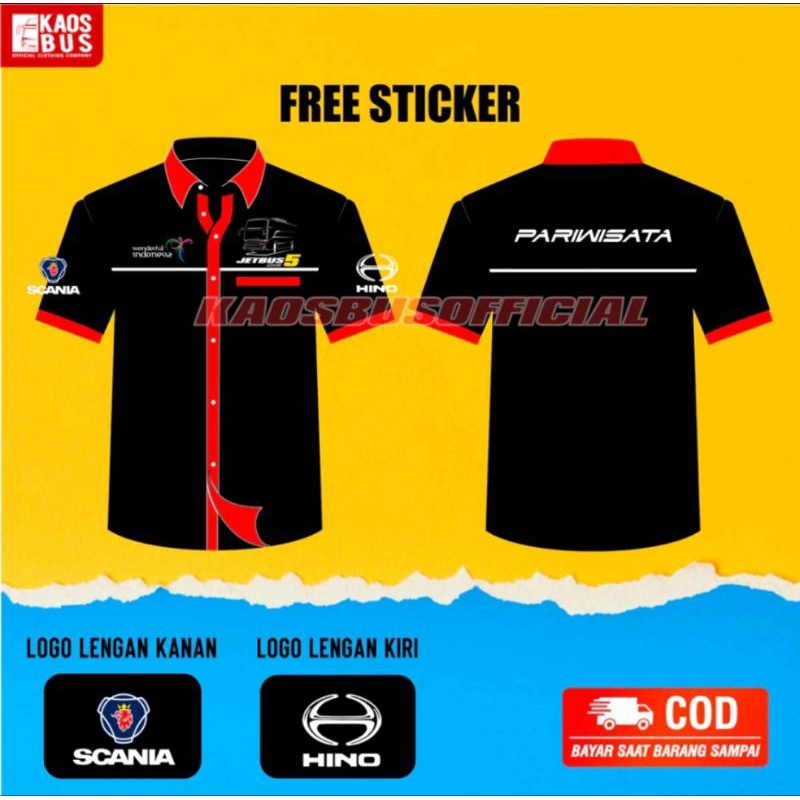 kemeja baju bus bis mania scania jetbus 3 SSD Pariwisata adi putro