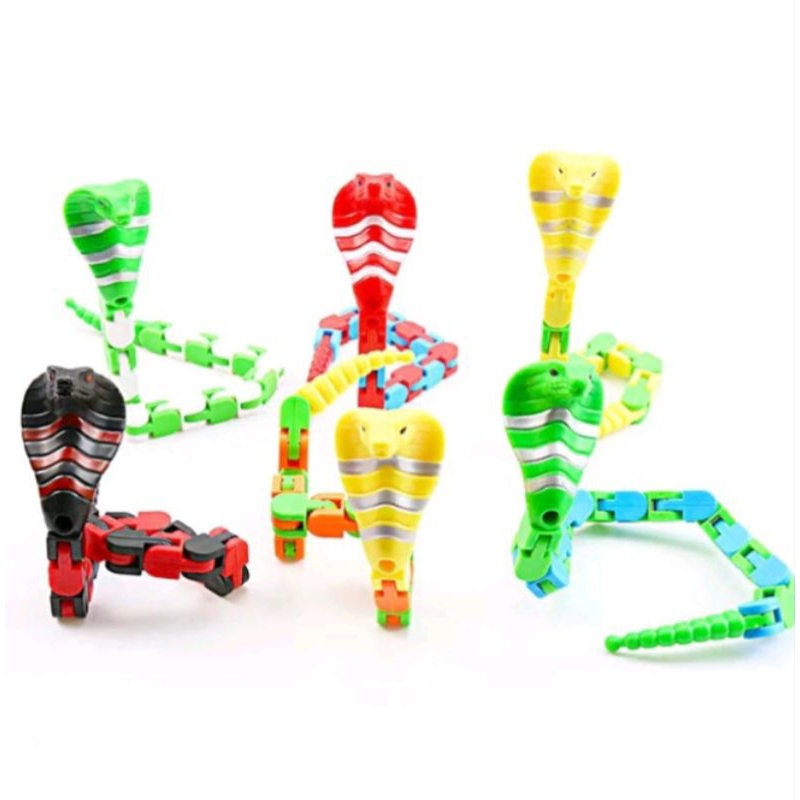 Mainan edukasi rubik ular rantai kepala ular cobra