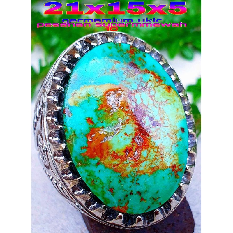 Pirus Persia Hijau Tosca Gradasi Super Serat Emas Merah