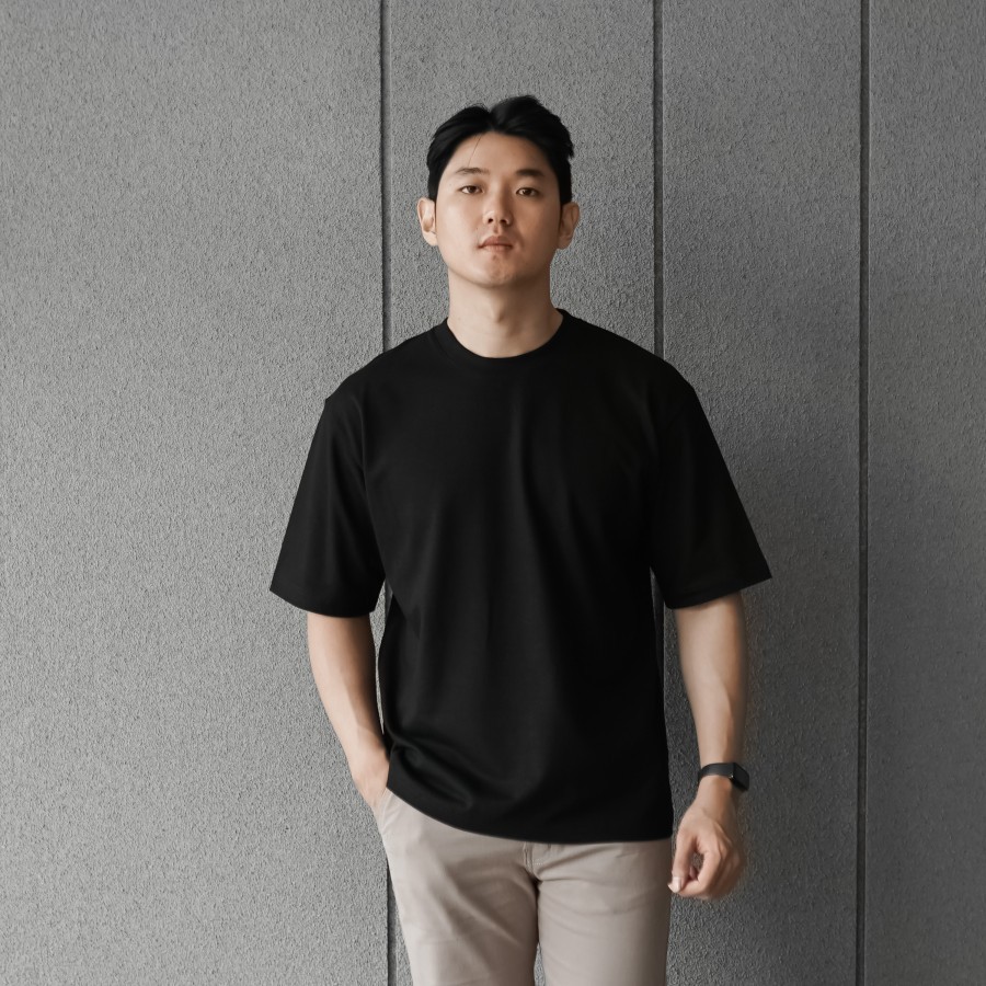 Coop Design - Hyunbin Kaos Polos Gelap Oversize Heavyweight Cotton 16S Baju Unisex Wanita Pria T-Shi