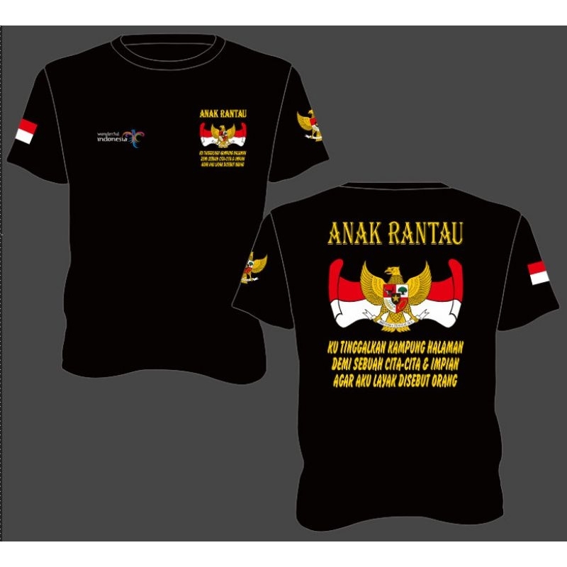 KAOS ANAK RANTAU / kaos rantau / kaos katun / kaos sablon / kutumas  (bayar di tempat)