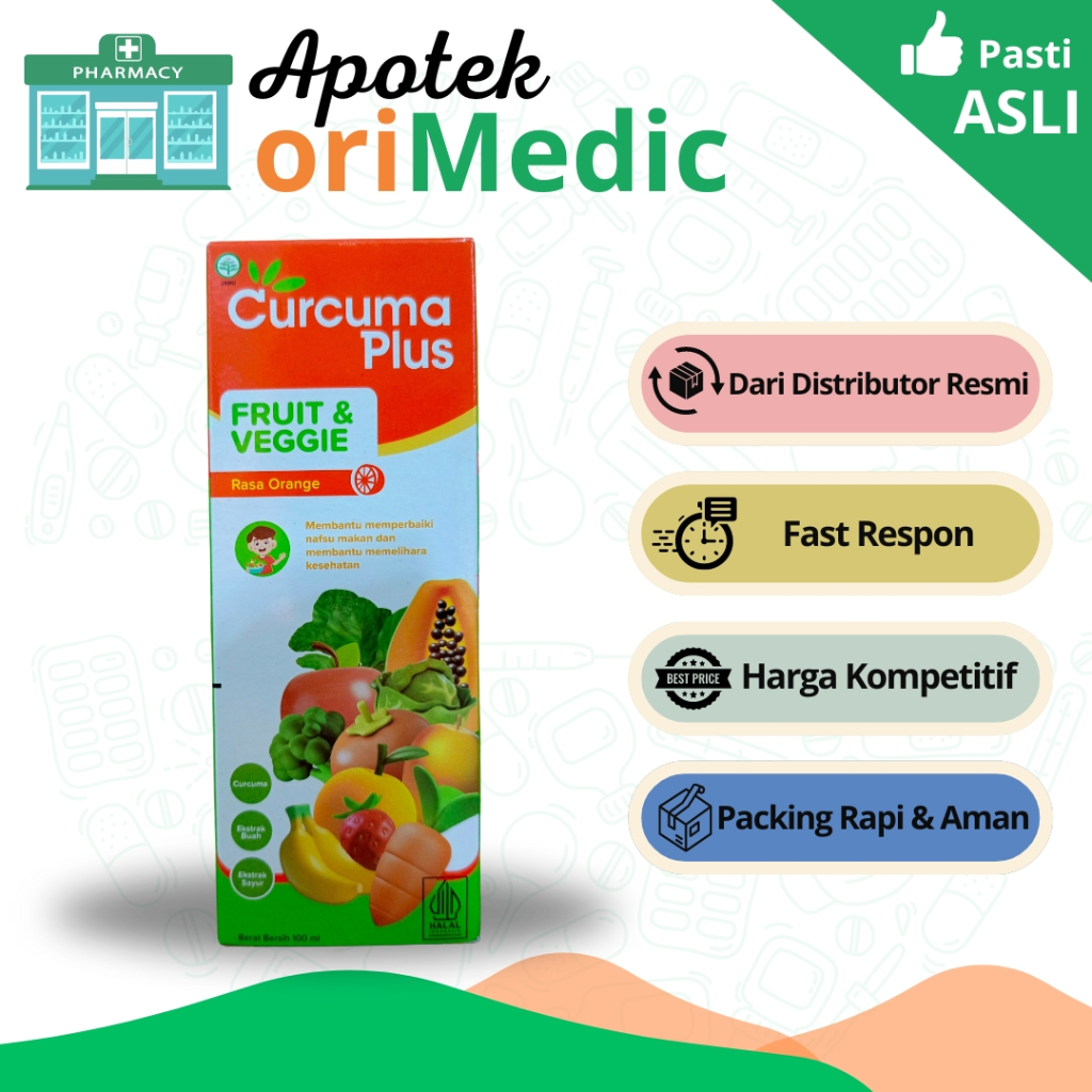 Curcuma Plus Fruit And Veggie Orange Sirup 100 ml