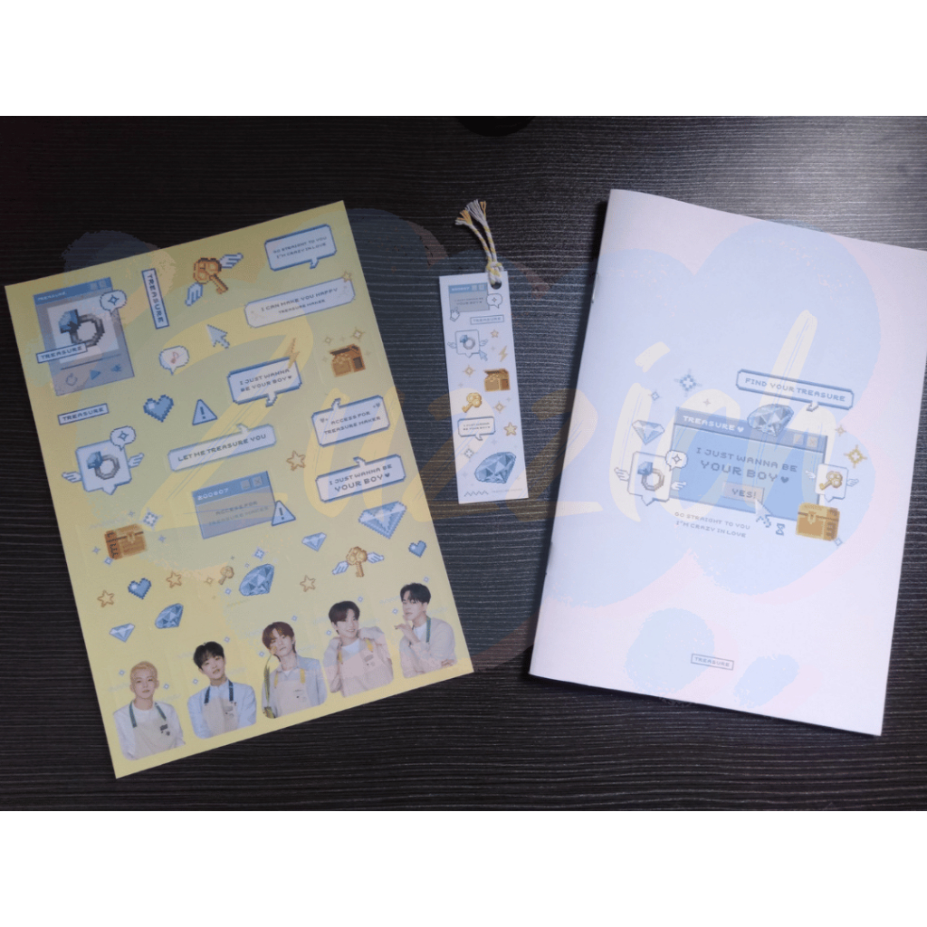 [READY INA] AAB OFFICIAL MERCH MD TREASURE A5 NOTE + BOOKMARK + STICKER HYUNSUK JIHOON YOSHI JUNKYU 
