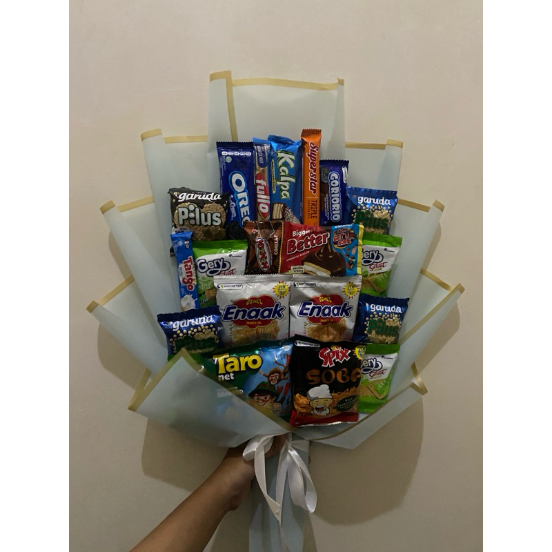 

buket snack murah/buket snack wisuda/buket snack uk sedang