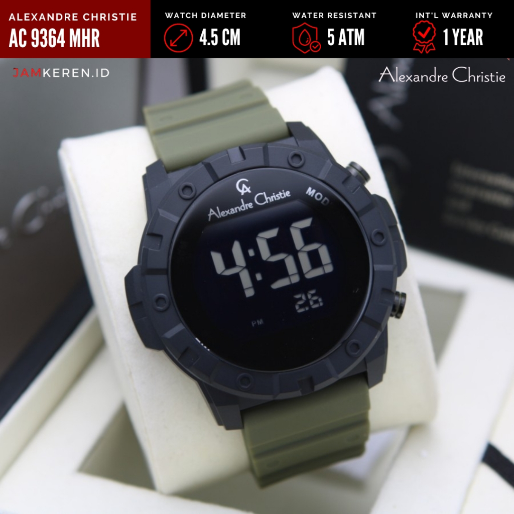 JAMKEREN Alexandre Christie Jam Tangan Pria Alexandre Christie 9364 AC9364 AC 9364 MH Tali Karet, Or