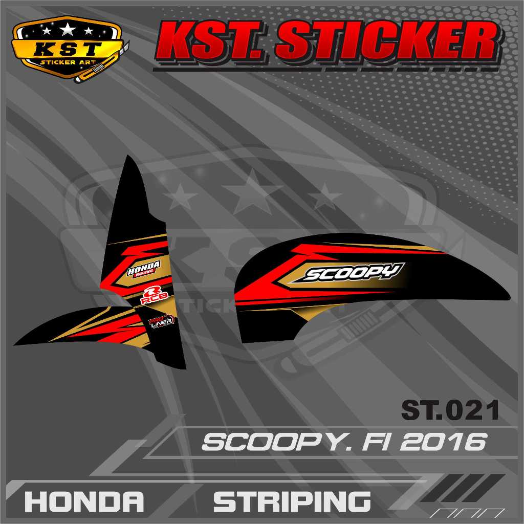 Striping Scoopy 2016 - Sticker Striping Honda Scoopy 2016 Desain Racing . ST 021