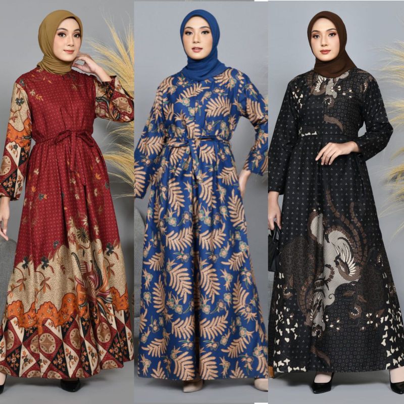 Baju Gamis Wanita Modern 2024 Baju Gamis Batik wanita Jumbo Ld 120