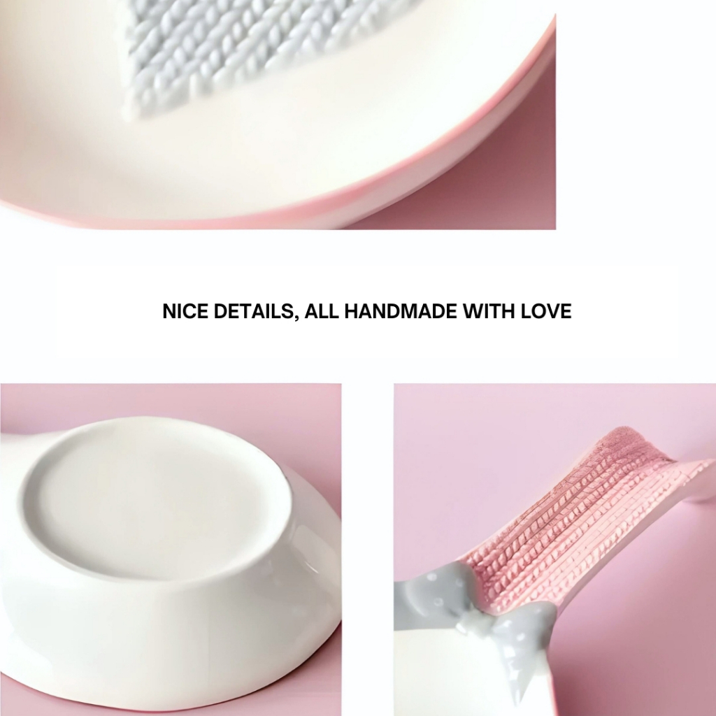 Set Tableware Warna Pink I Knit pink tableware I Piring Keramik I Piring motif rajut I Piring Korea