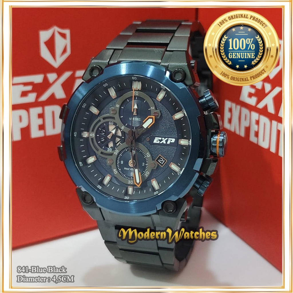 Jam Tangan Expedition Original Pria E 6841 Hitam Blue Black Biru Sporty Terbaru Keren Ekspedision