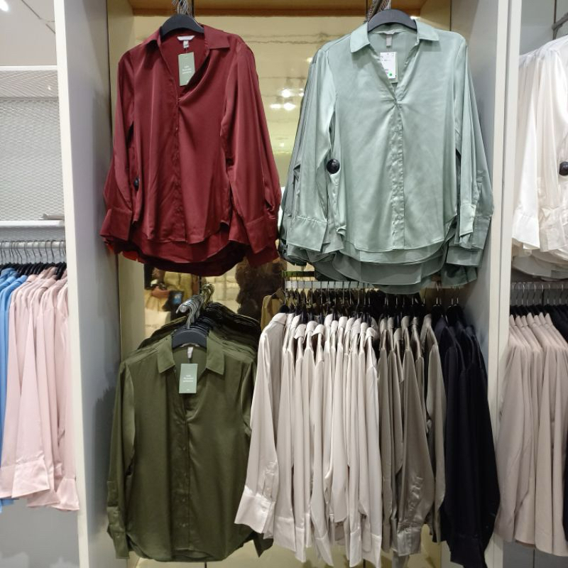 kemeja satin zara/h&m