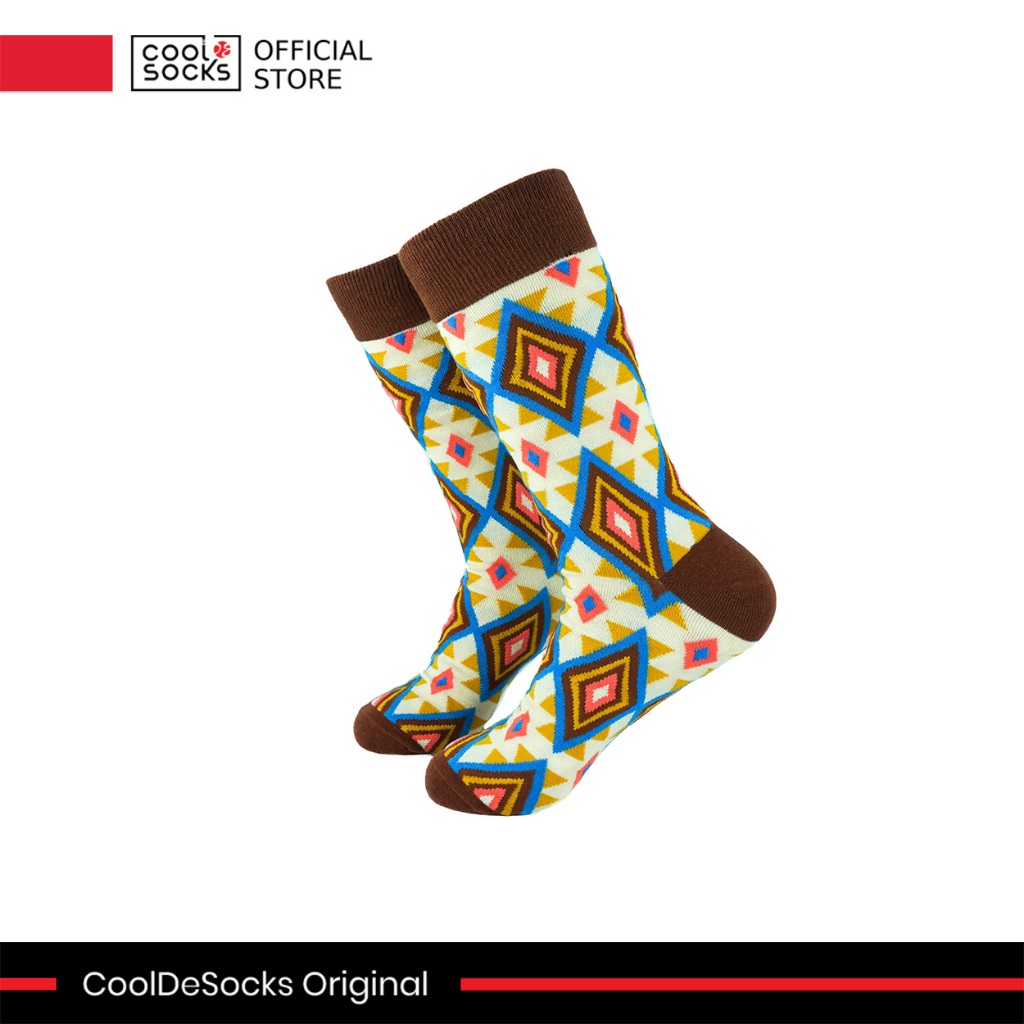 Kaos Kaki CoolDeSocks Original | Tribal Geometry Brown