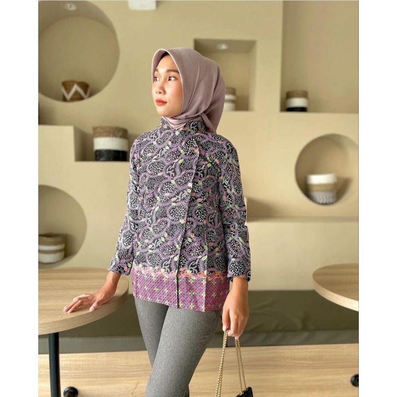 Tata Blouse Batik Printing | batik blus batik wanita kemeja batik wanita murah batik murah atasan ba