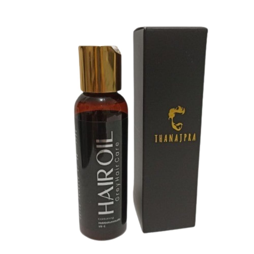 Penghitam uban permanen Thanajpra hair oil perawatan rambut rambut hitam berkilau alami