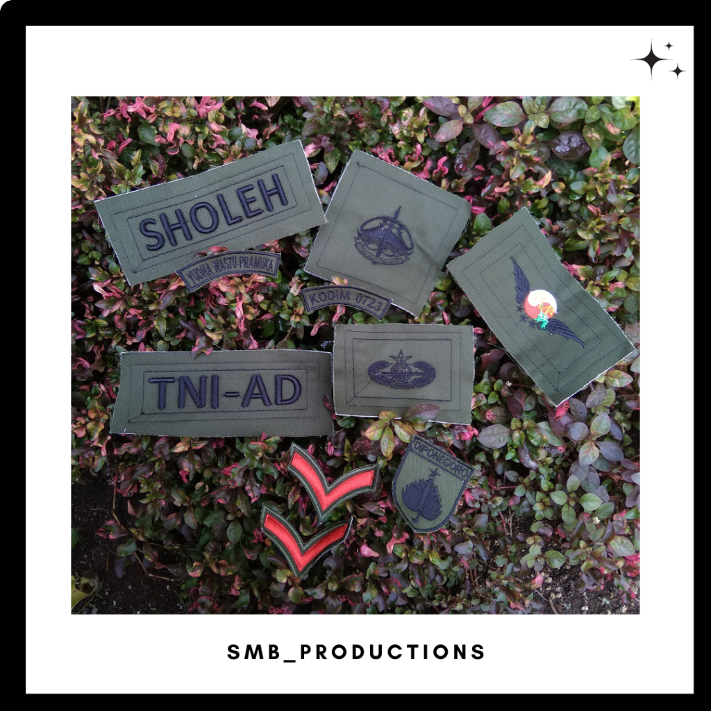 paket atribut TNI AD | nama dan tulisan TNI AD timbul