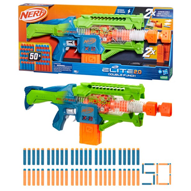 Nerf Elite 2.0 Double Punch Motorized Blaster ORIGINAL Hasbro Mainan Tembak Senapan Sniper