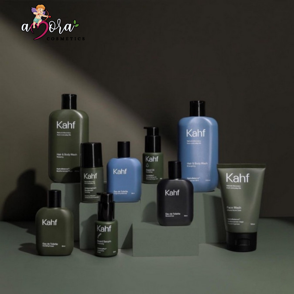 AMORA - KAHF Face Wash & Face Scrub Series - Sabun Wajah Pria Kulit Berminyak Berjerawat Komedo