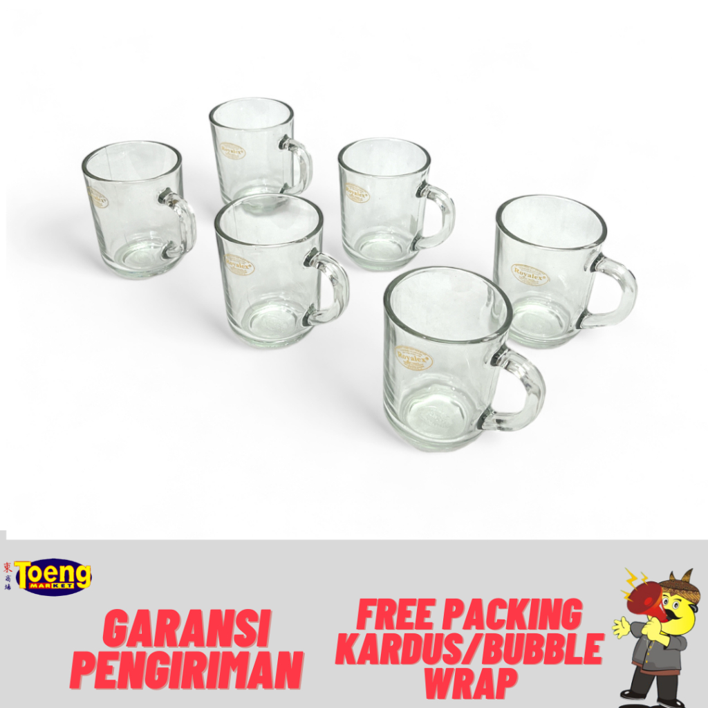 GELAS MUG ROYALEX RX-255/TP SET 6pcs KIG / GELAS KACA