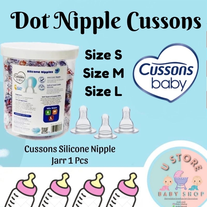 Cussons Baby Silicone Nipple / Dot cussons S,M,L /Cussons baby nipple silicone jar /Dot anti kolik/