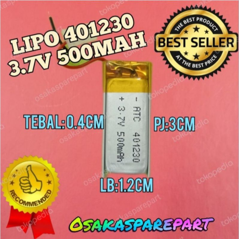 Baterai LiPo Lithium-ion Polymer 401230