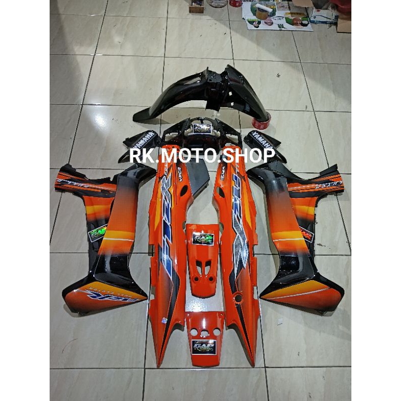 cover bodi Fizr full set bodi motor fizr full clucth orange hitam