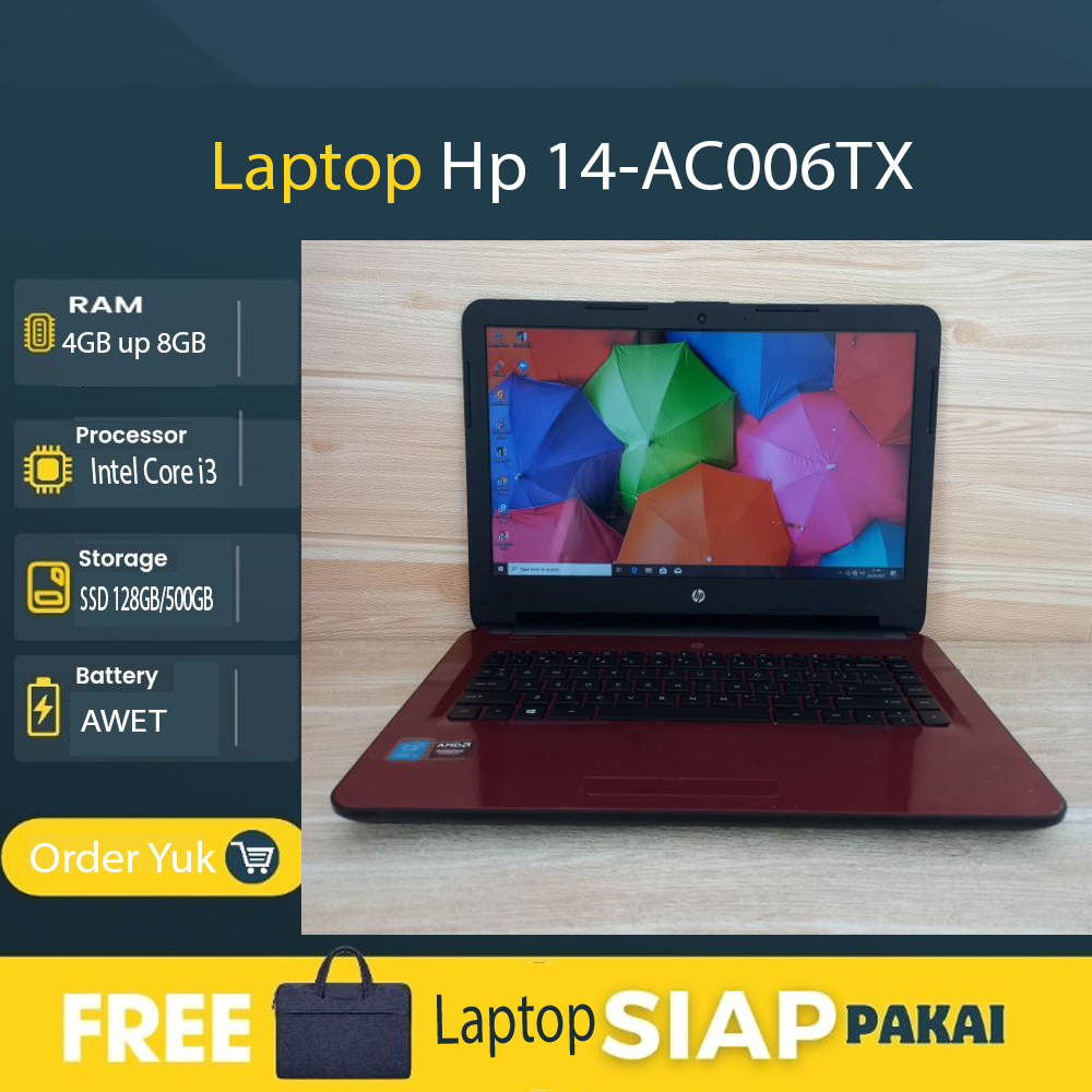 Laptop Hp 14-AC006TX i3 4GB 500GB Windows10