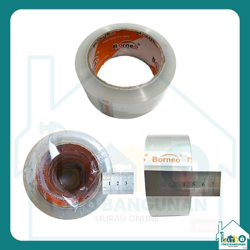 

Isolasi Kardus / Lakban Bening BORNEO Orange