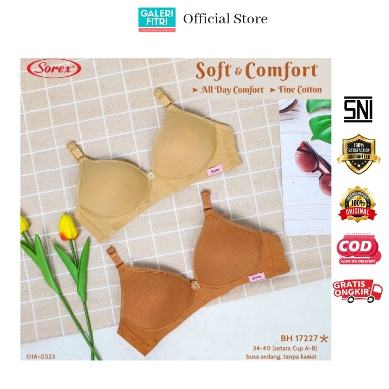 Bra Sorex 17227 Busa Tanpa Kawat - BH Sorex 17227 - Bra Tanpa Kawat