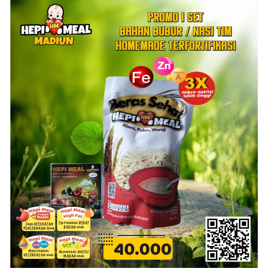 

Promo 1 set Hepi Meal Smart Grow Bubur/ Nasi Tim Gratis 1 sachet Puding