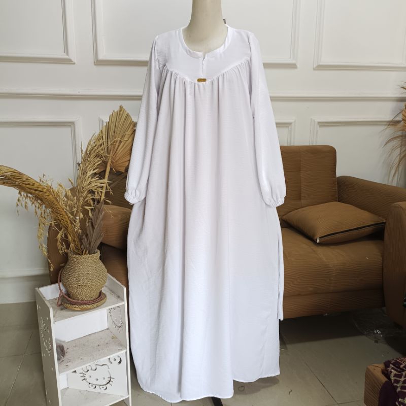 GAMIS PUTIHAN GAMIS IKHRAM KRINGKEL PREMIUM TEBAL HALUS