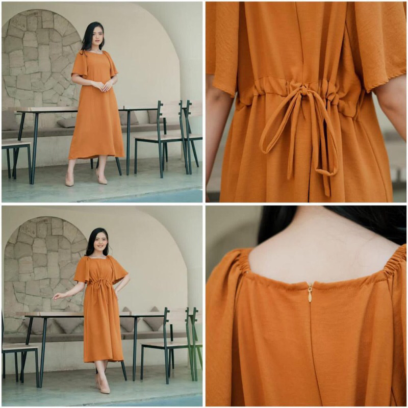 dress korea oriana 2 in 1 midi dress , daster oriana