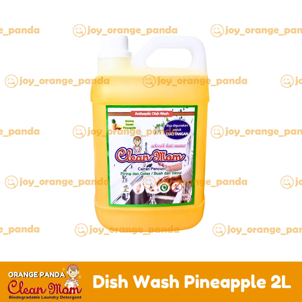 Clean Mom Dish Wash Nanas / Pineapple 2 Liter, sabun cuci piring Clean Mom 2 Liter ( READY STOCK )