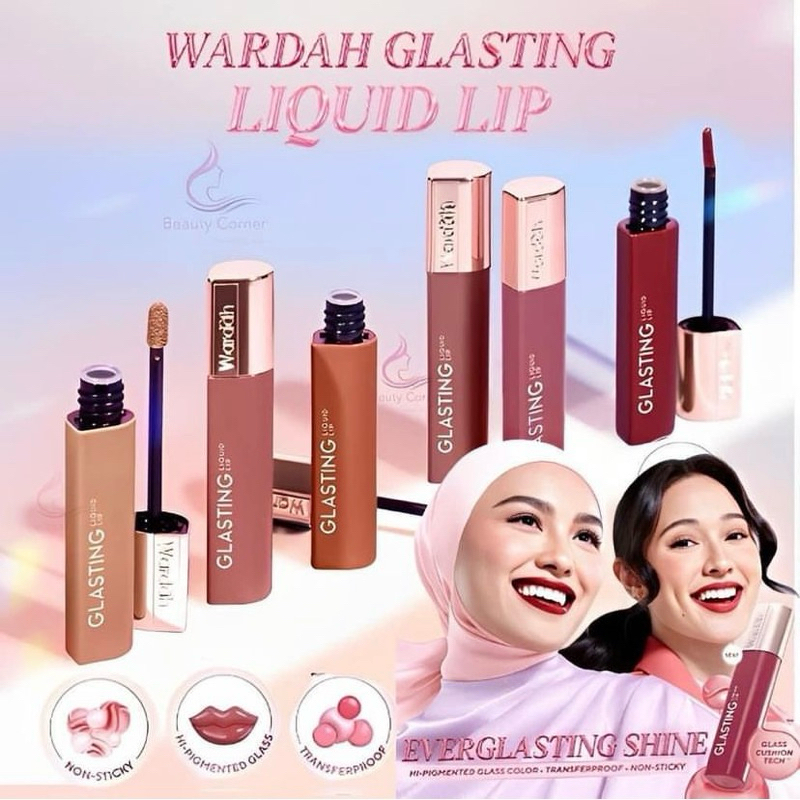 • REMBULAN BEAUTY • WARDAH GLASTING LIQUID LIP | LIPSTIK GLOSSY | LIPSTIK TAHAN LAMA
