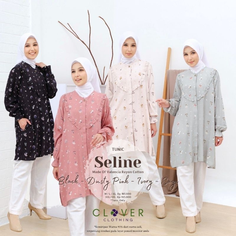 Tunic Seline by Clover Clothing
Long Tunic Cantik berbahan katun rayon Valencia yang tebal, adem, ha