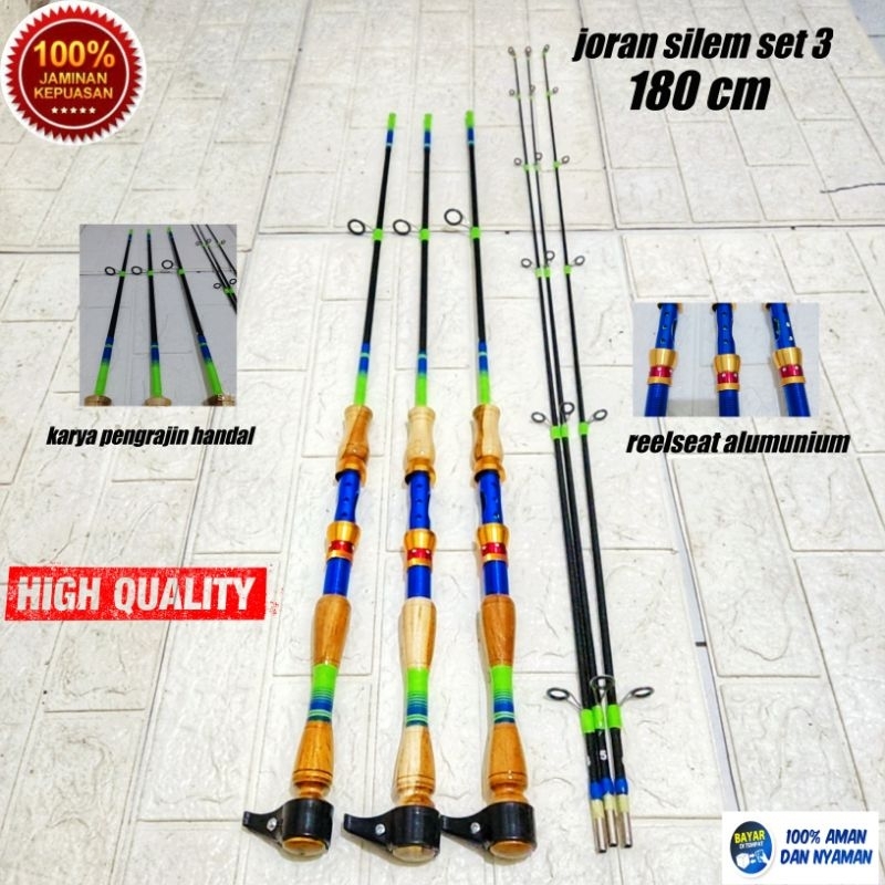 joran pancing silem set 3 fiber solid