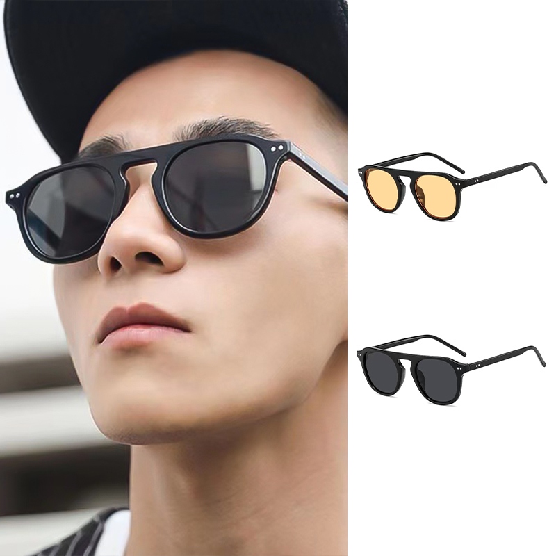 COD⚡Kacamata Hitam Retro Gaya Wanita Dan Pria Bulat Kecil Vintage Punk Sunglasses Kualitas Tinggi-SO