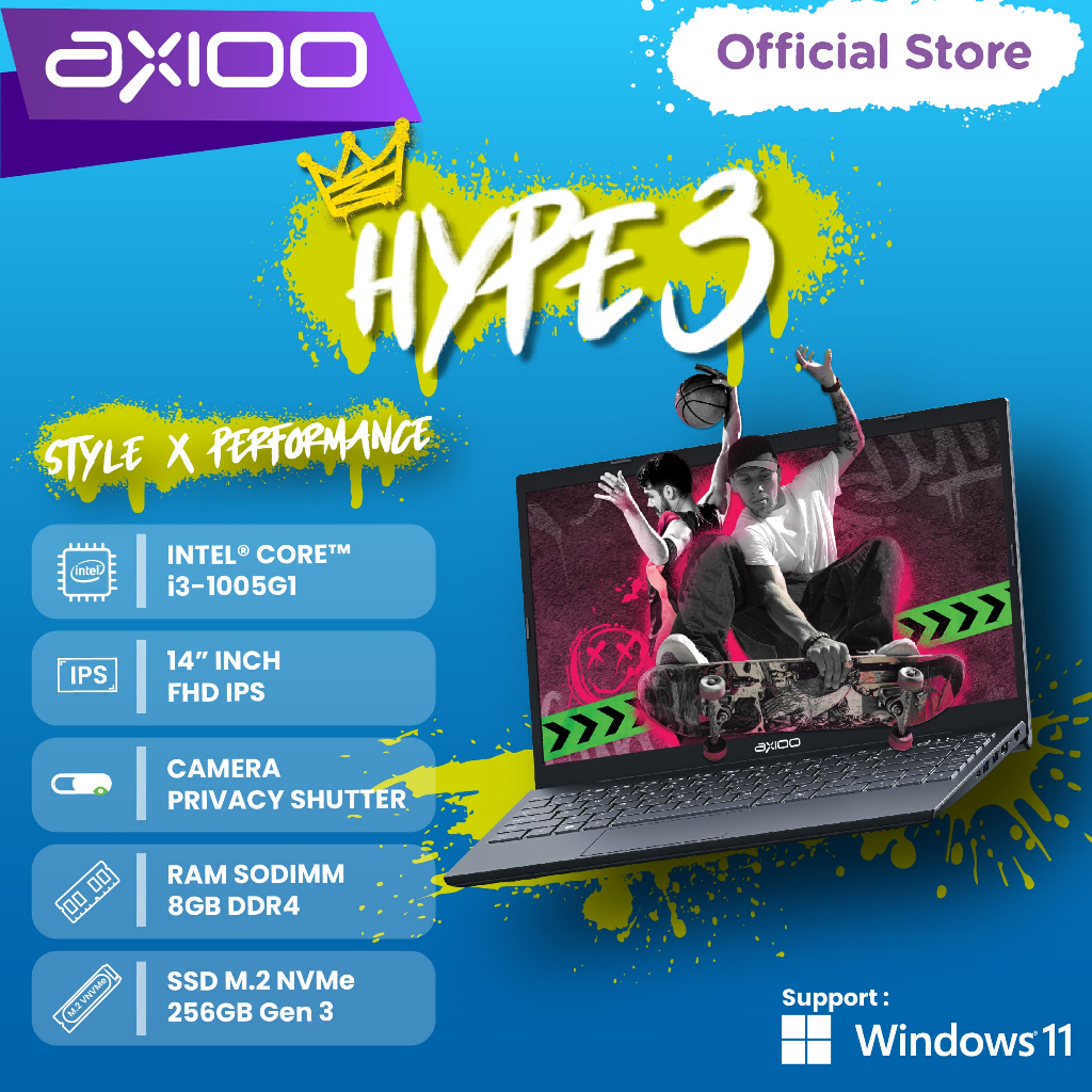 LAPTOP NOTEBOOK AXIOO MyBook Hype 3 Intel Core i3-1005G1/8GB/256GB/FHD IPS