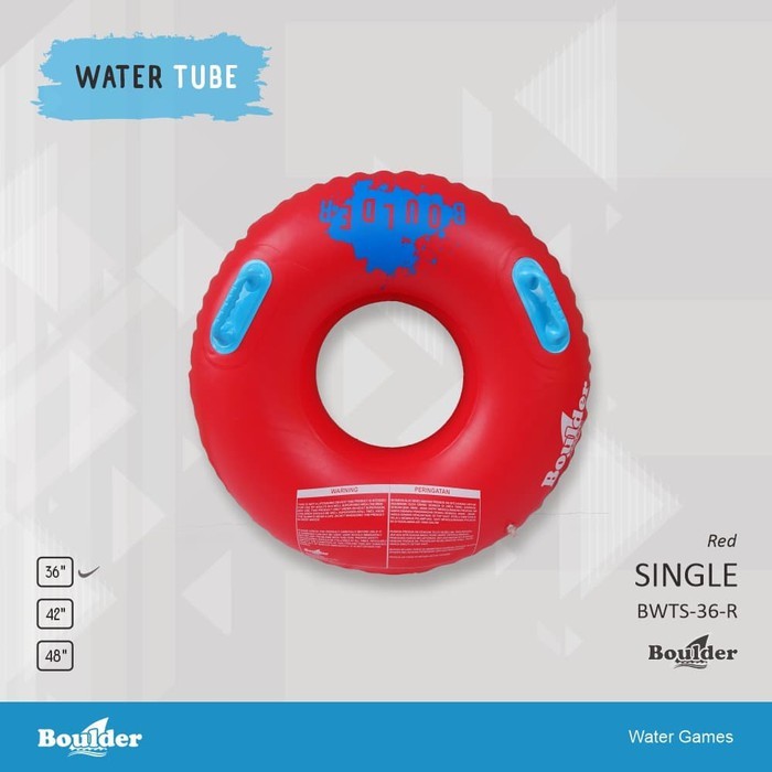 SINGLE WATER TUBE BAN RENANG WATERBOOM SIZE 36 PVC 1MM BOULDER MERAH