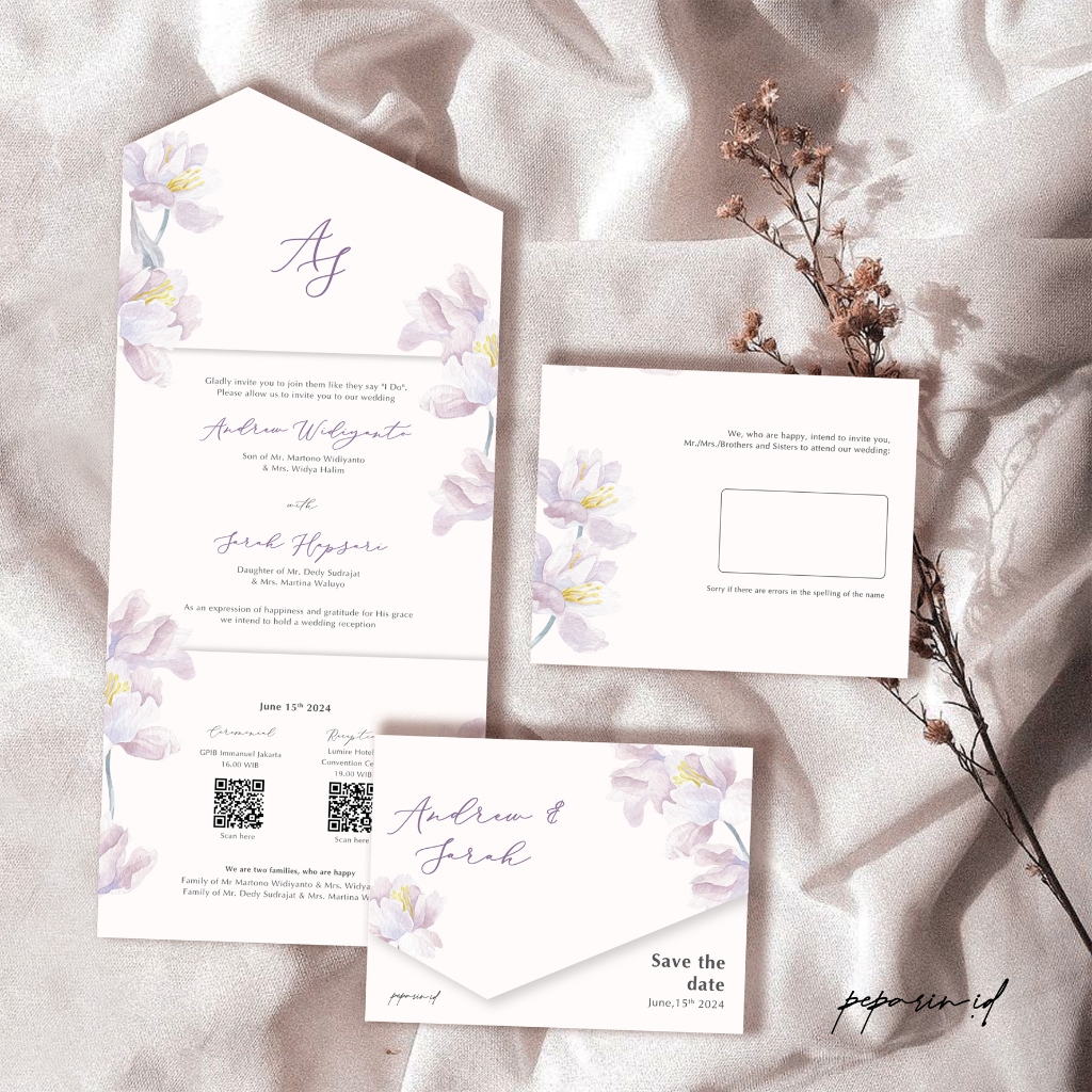 

Kartu Undangan Pernikahan Simple lipat 3 - Soft Cover